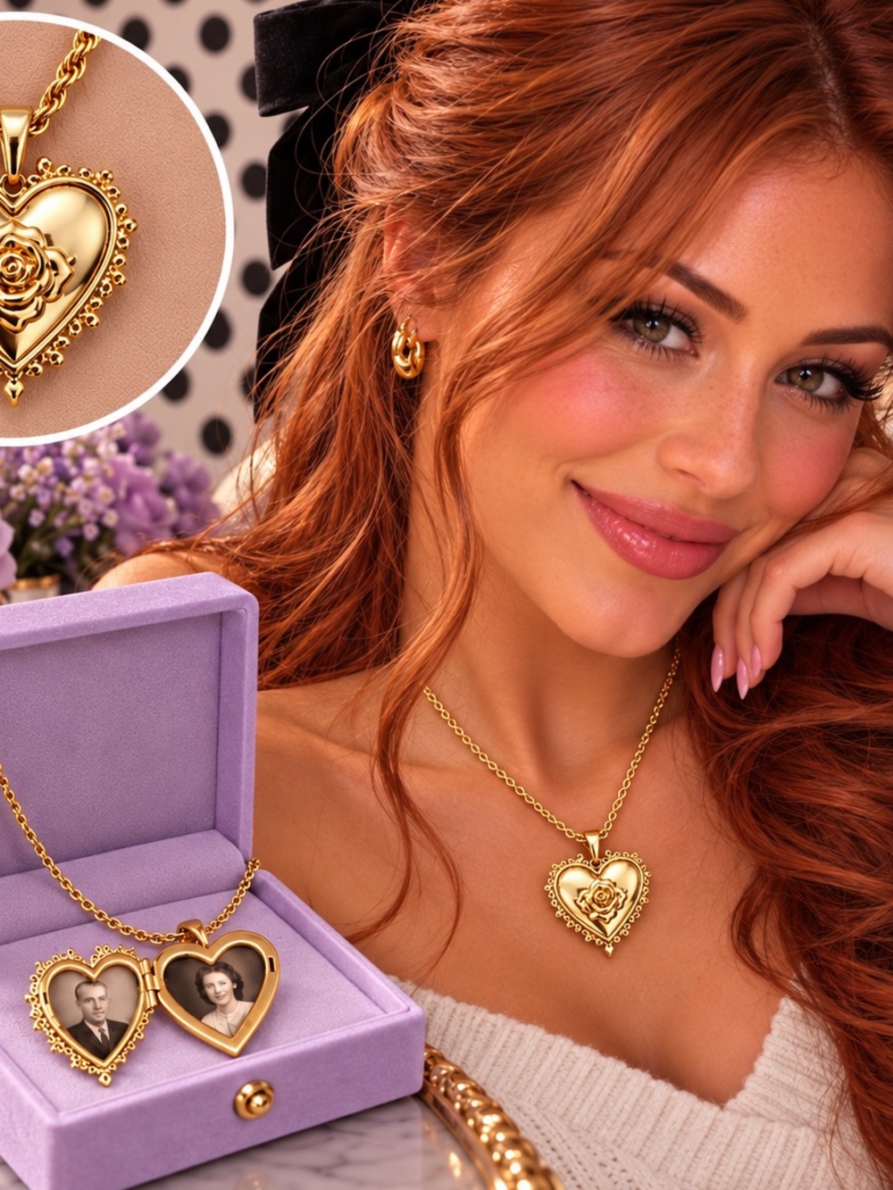 KENDRA SCOTT 💝Mallory Rose Pendant Photo Locket pic holder RARE Heart necklace